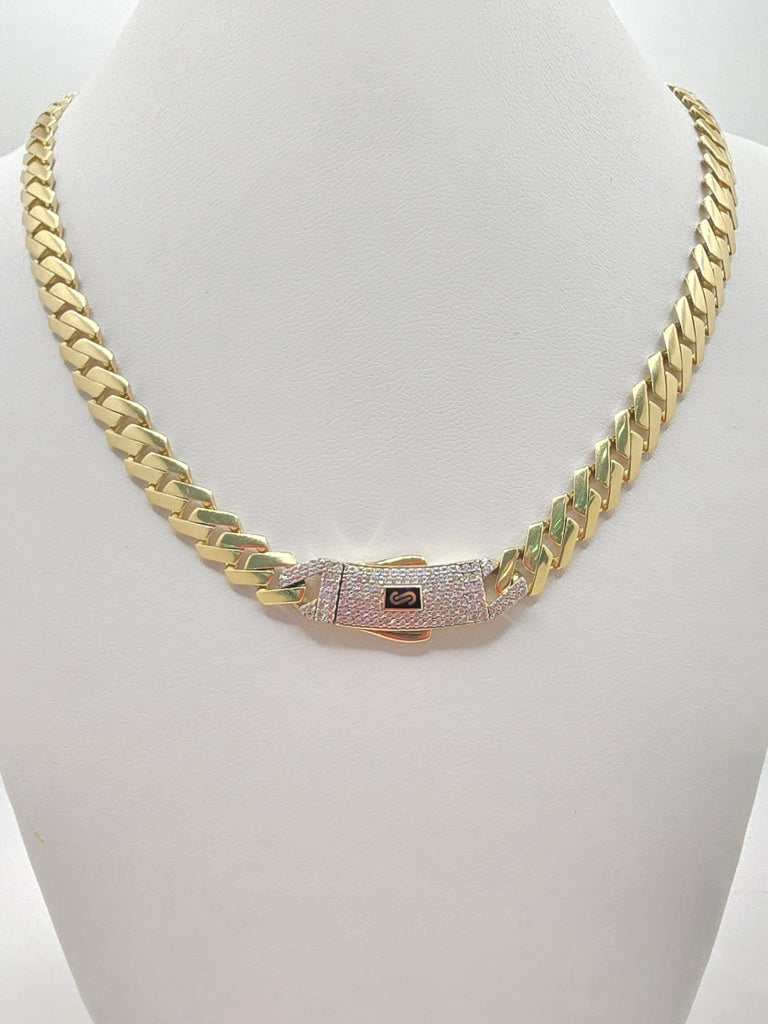 10KT EDGE CERTIFIED MONACO CHAIN CZ CLOSURE Size 24INCH 8MM Weight 24.3GR