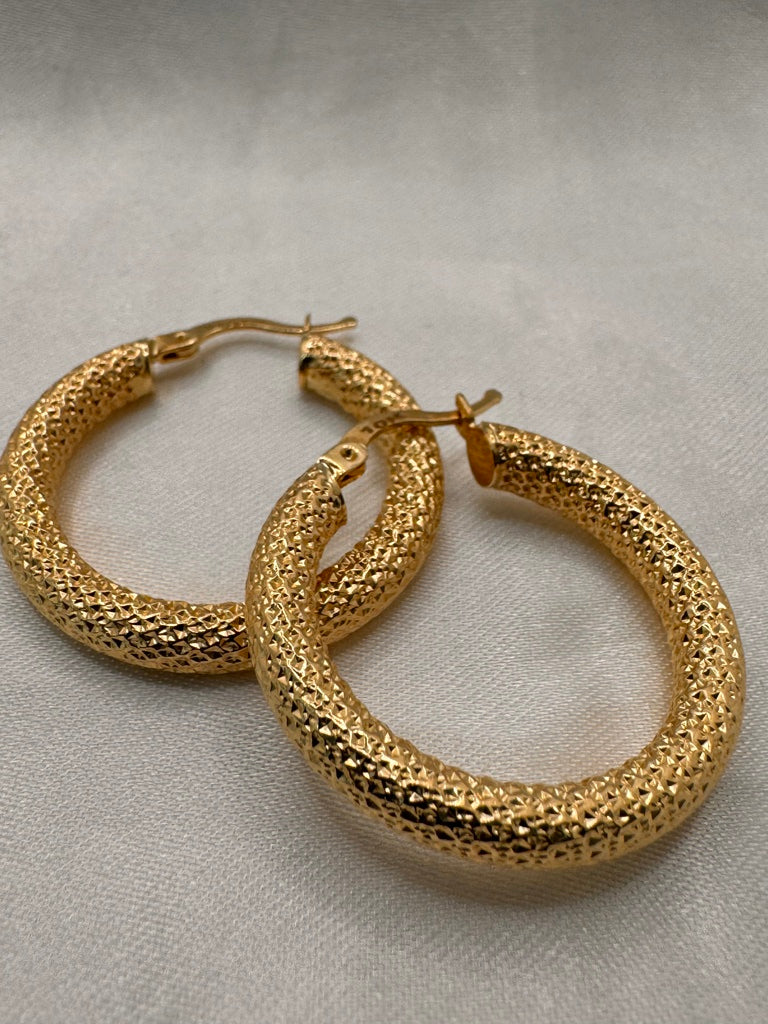 10KT NEVADAS HOOPS EARRINGS Size 3 3MM Weight 2.4GR