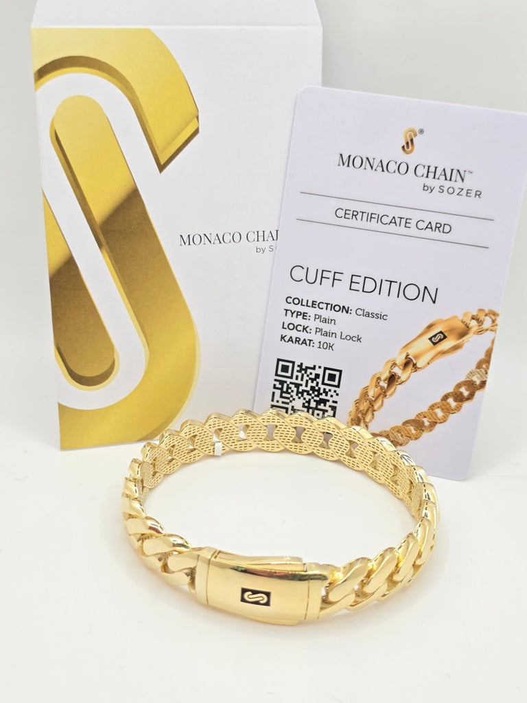 10KT PLAIN CERTIFIED MONACO BANGLE Size 11.5MM Weight 17GR