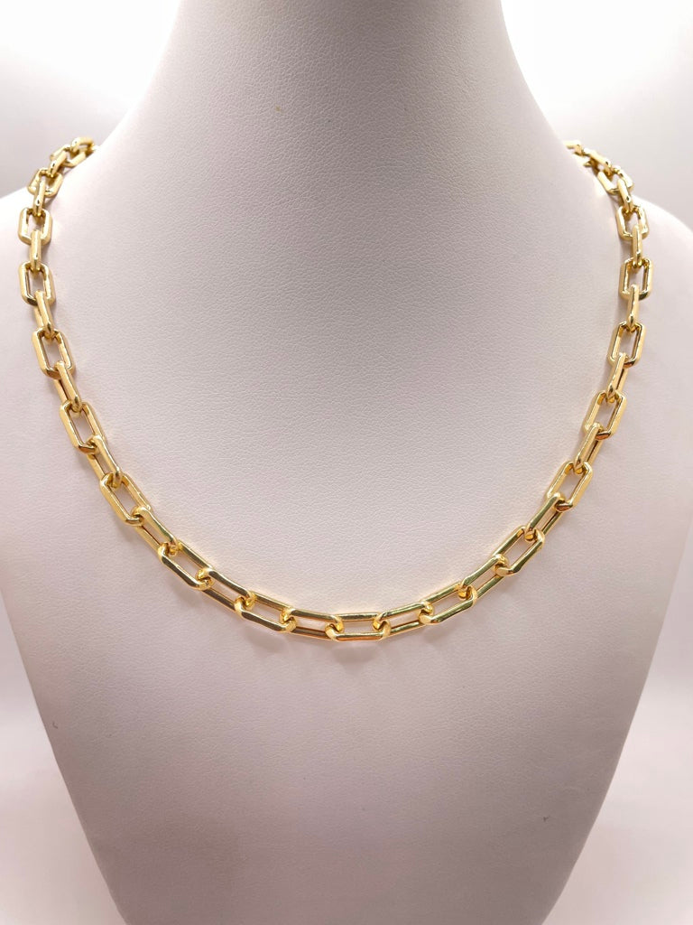 14KT PAPER CLIP CHAIN 18INCH 6MM