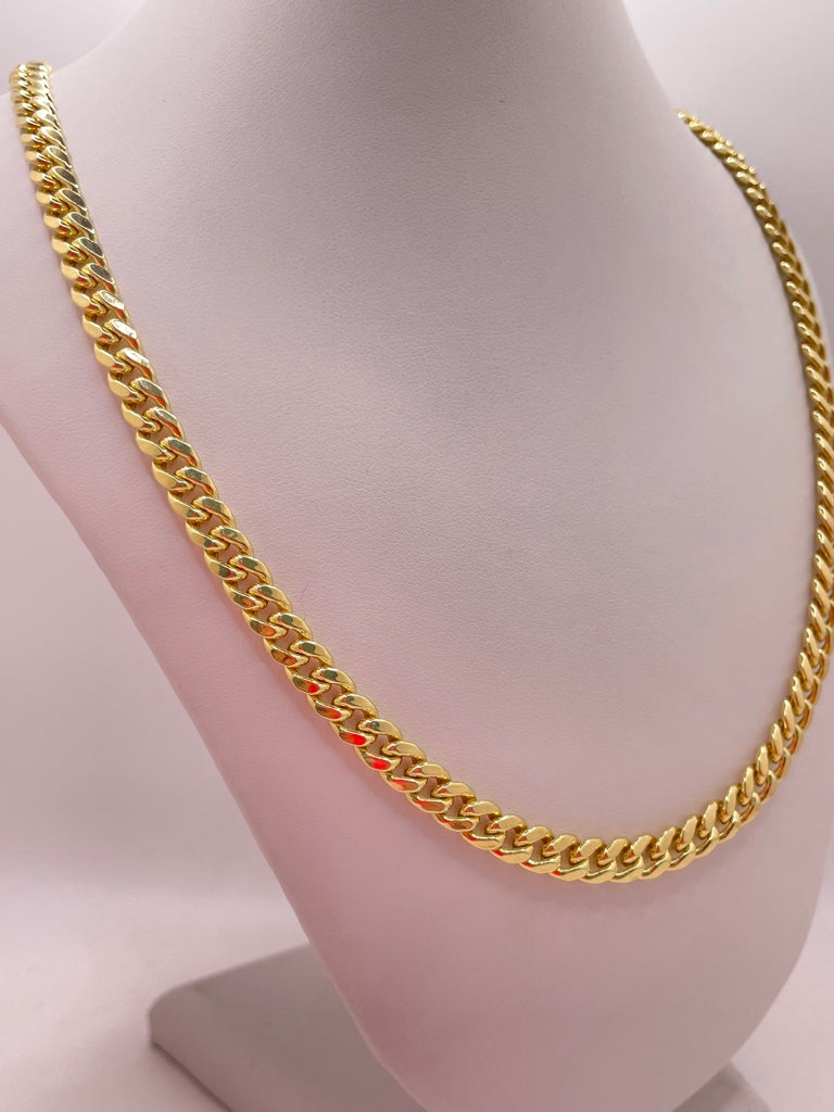 10KT SEMISOLID MIAMI CUBAN CHAIN 20INCH 7MM WHEIGHT 24.2GR