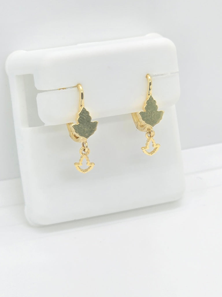 10KT MAPLE LEAF EARRINGS