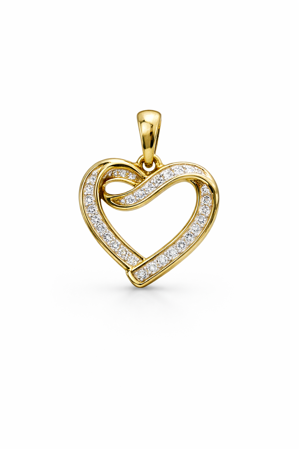 10KT DIAMOND HEART SILHOUETTE PENDANT Weigth 1.1GR