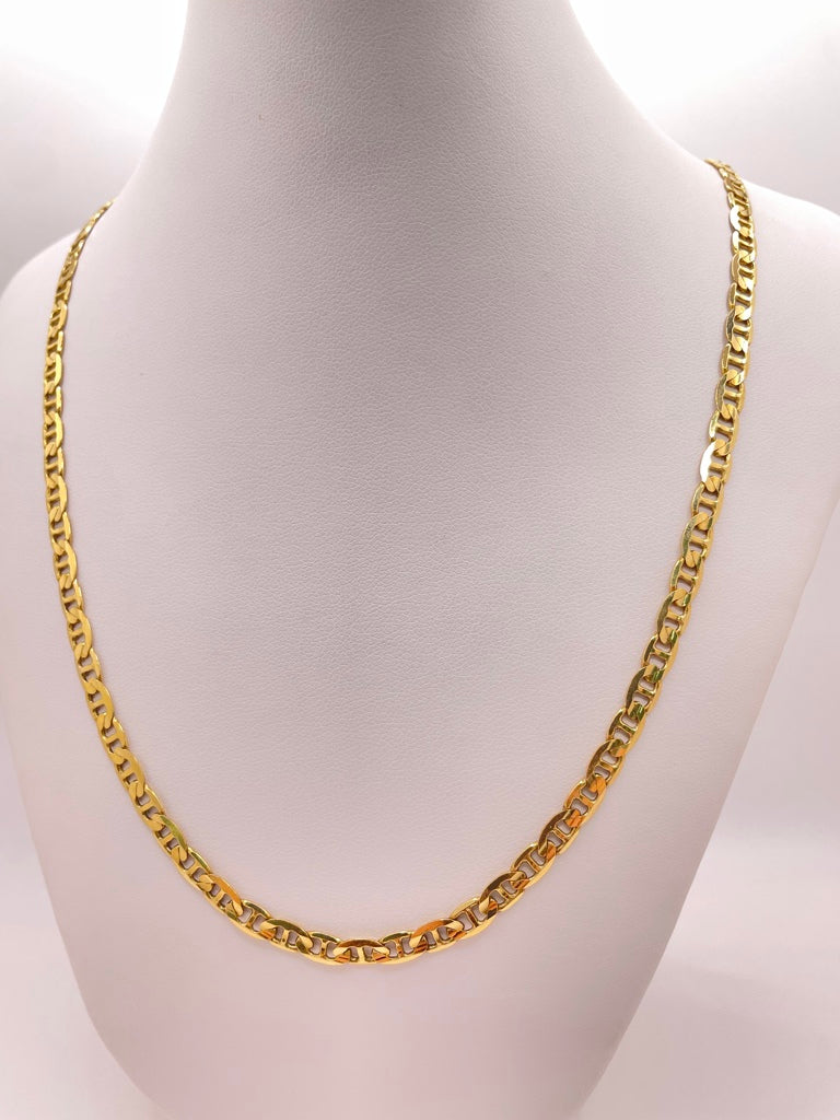 14KT SOLID MARINER CHAIN Size 22INCH 4.5MM Weigth 14.3GR