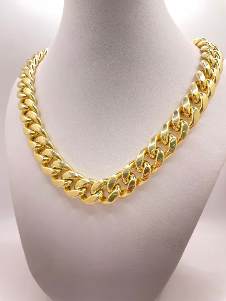 10KT SEMISOLID MIAMI CUBAN CHAIN 24INCH 13MM