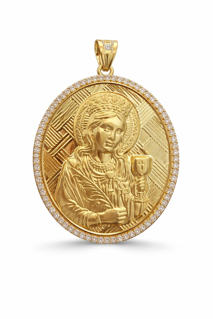 10KT CZ FRAME SANTA BARBARA PENDANT Size LARGE Weigth 4.2GR