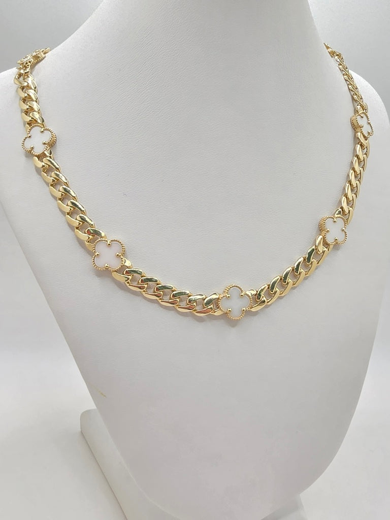 14KT FLOWER NECKLACE Size 18INCH Weigth 24.4GR