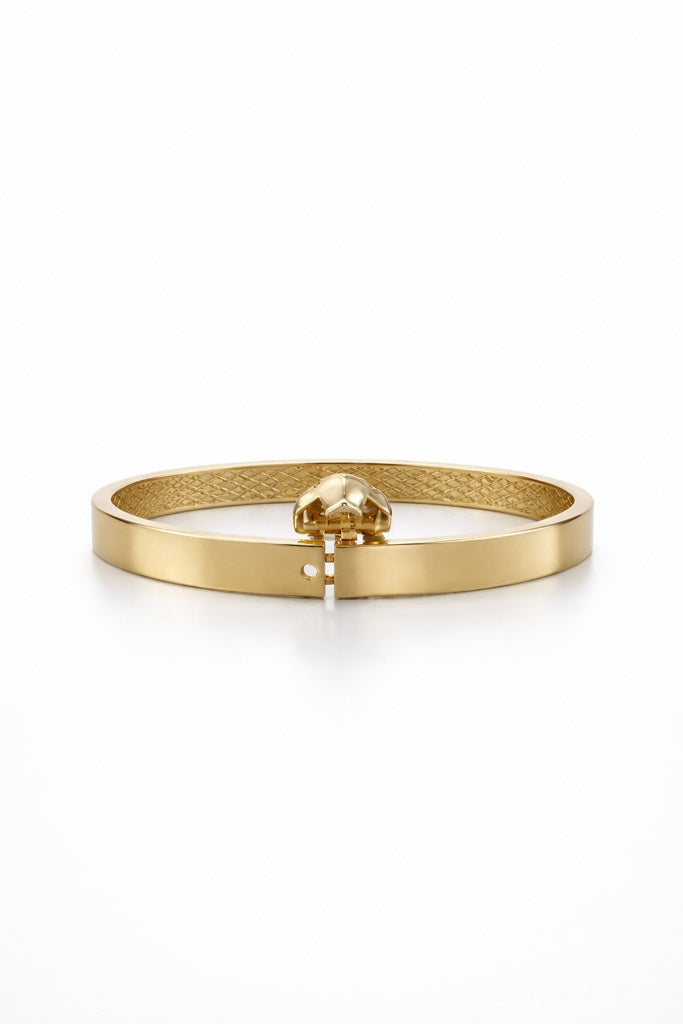 10KT CZ SMALL HEART DETAIL CENTER BANGLE Size  Weigth 9.1GR