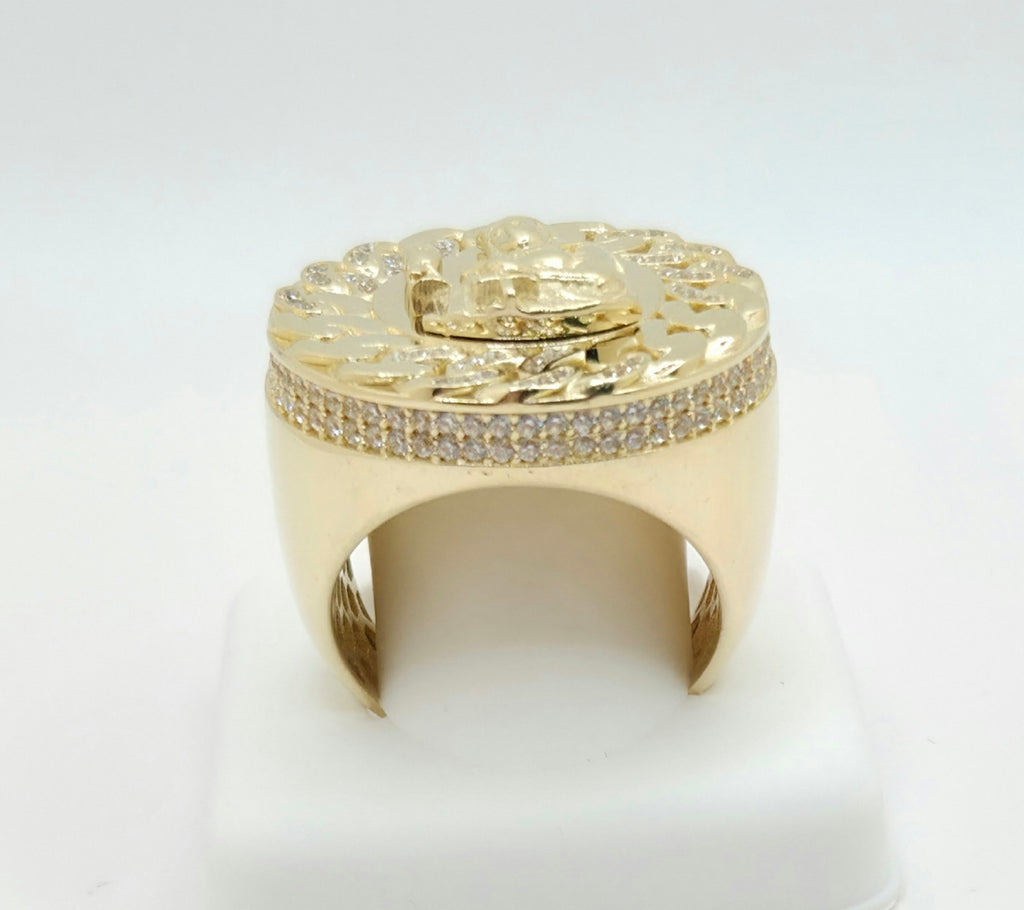 10KT CHAIN DETAIL ROUND SANTA BARBARA RING Size 12 Weight 12.7GR
