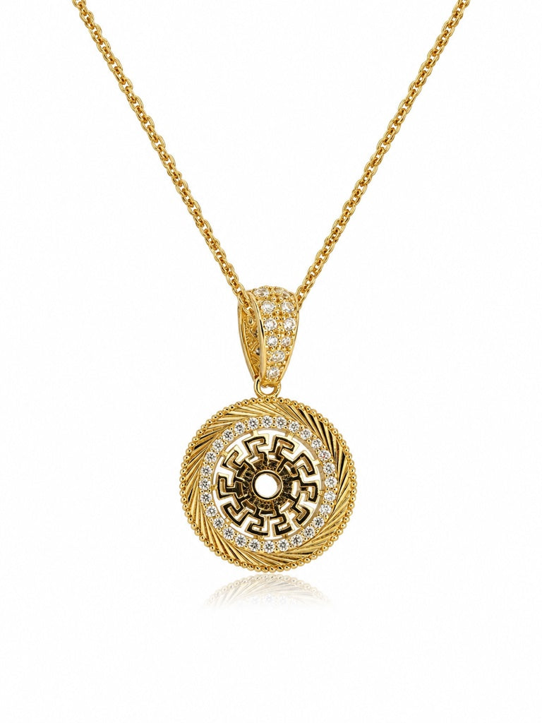 10KT ROUND GREEK PENDANT Size  Weigth 1.4GR