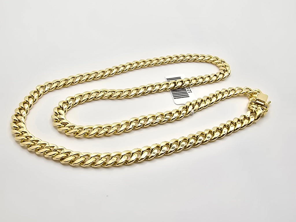 10KT SEMISOLID MIAMI CUBAN CHAIN Size 18INCH 6MM Weight 16GR