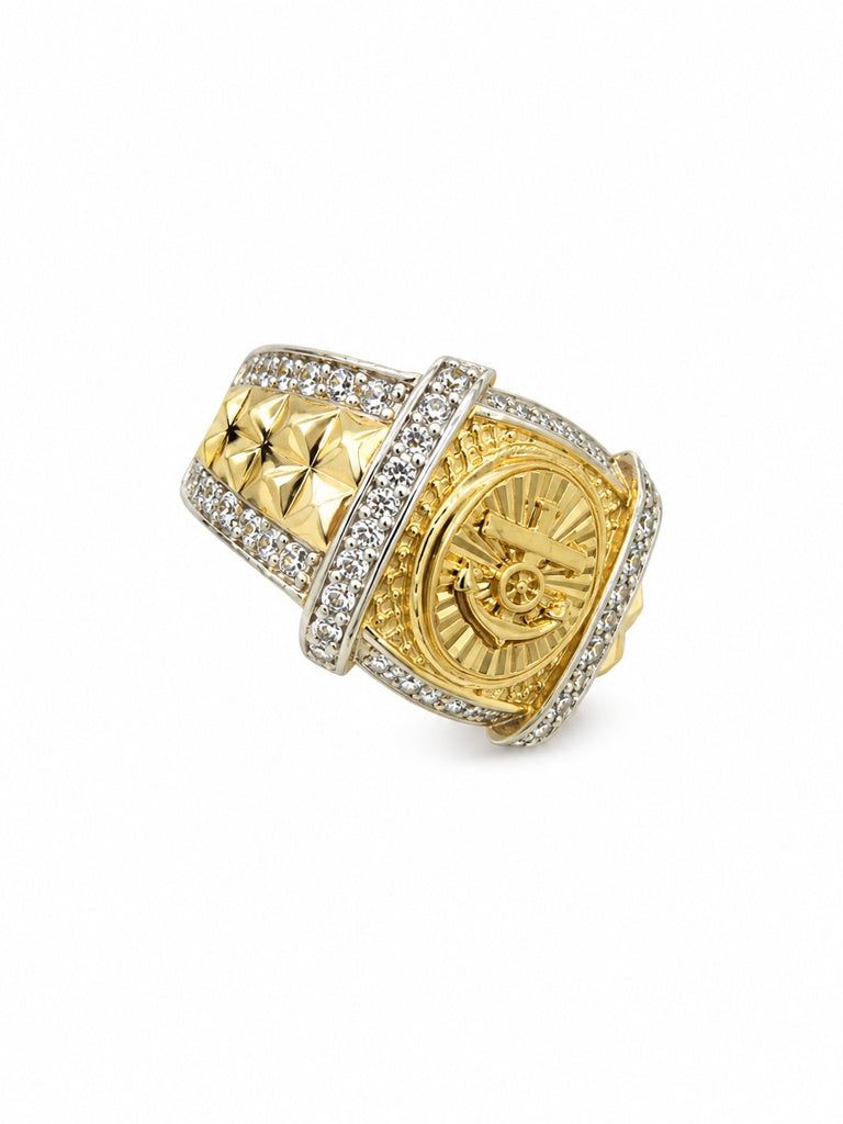 10K MODERN ANCHOR RING Size 12