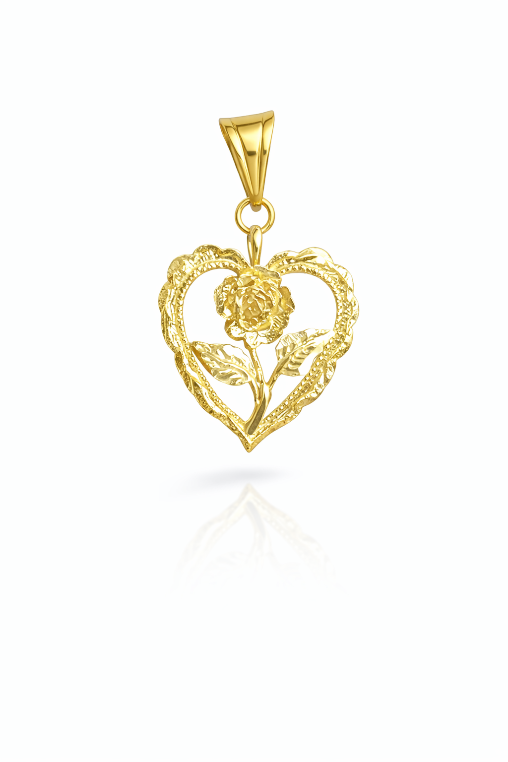10KT SMALL ROSE HEART PENDANT Weight 1.2GR