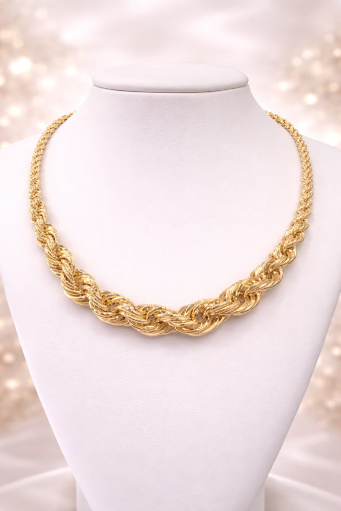 10KT GRADUATED HOLLOW ROPE CHAIN Size 7.5-13.5MM 20IN Weigth 31.60GRS