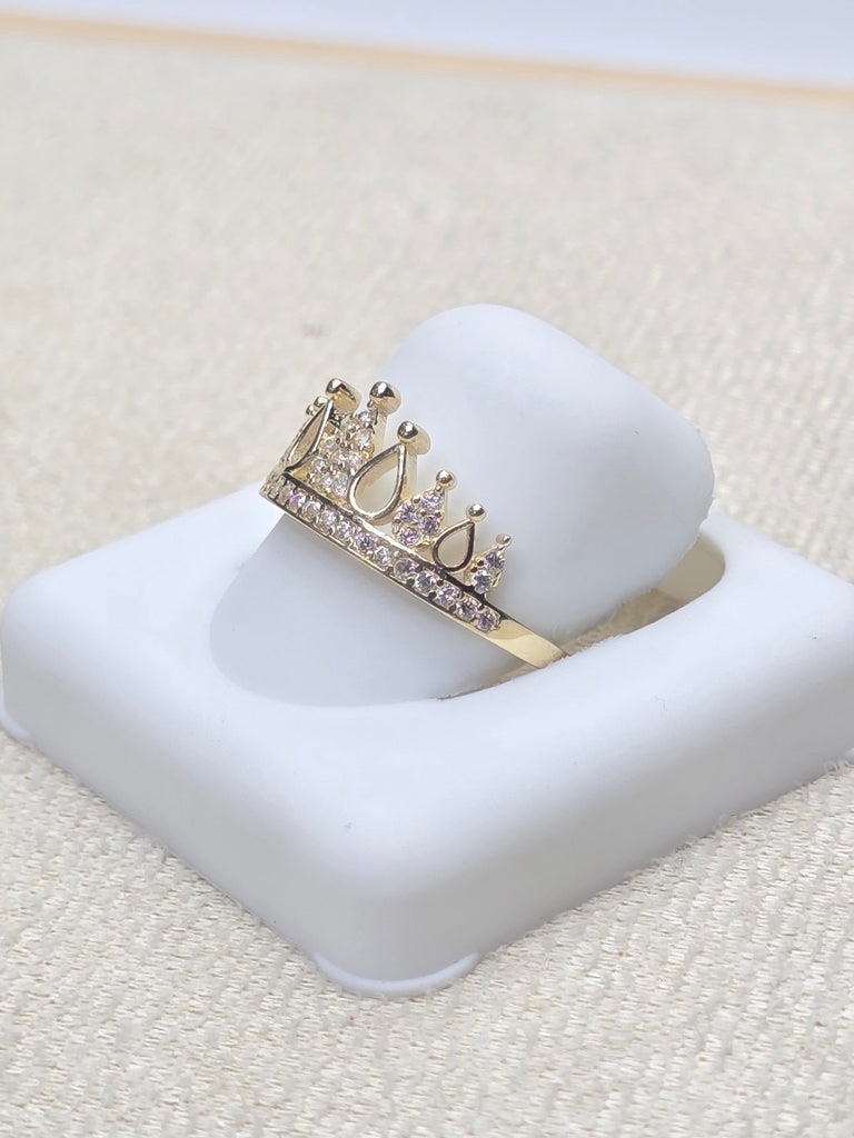 14KT DELICATE PRINCESS CROWN STYLE RING Size 7 Weigth 1.7GR