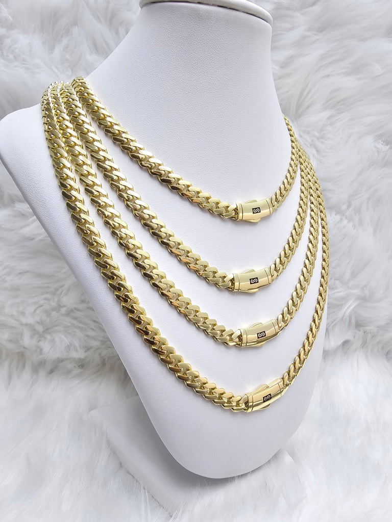 10KT CERTIFIED  PLAIN MONACO CHAIN  6.5MM 22INCH 18.4GRS