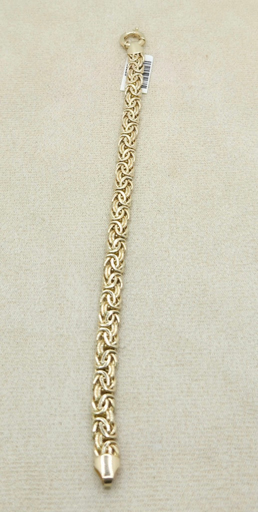 10KT BYZENTINE BRACELET Size 7INCH 7MM Weight 6.7GR
