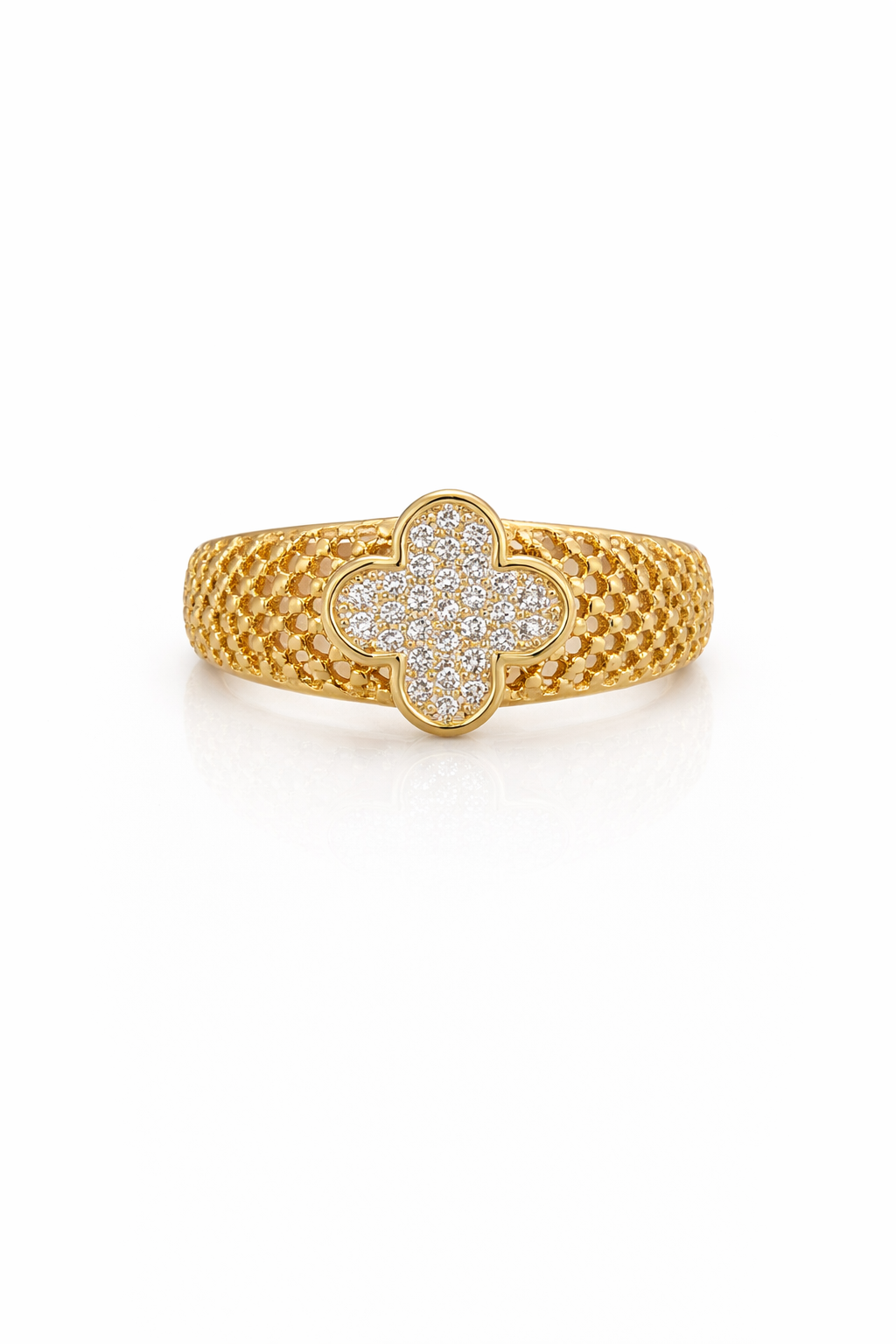 10KT FLOWER RING+WOMAN Size 7 & 8.5 Weigth 2.2GR