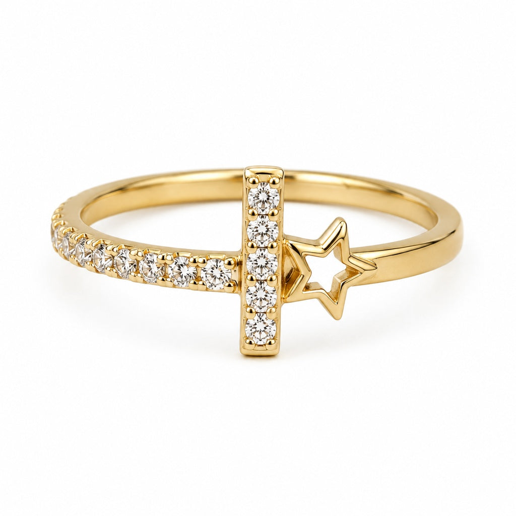 14K STAR RING Size 7.5