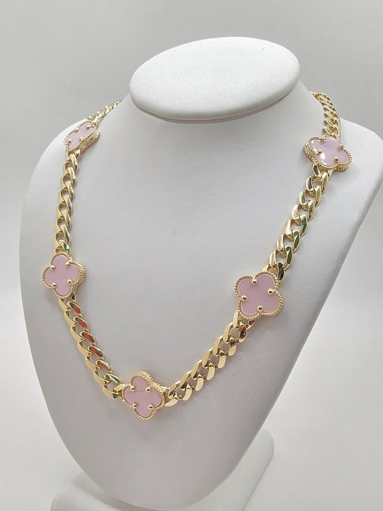 14KT FLOWER NECKLACE Size 18INCH 6MM Weigth 25.6GR