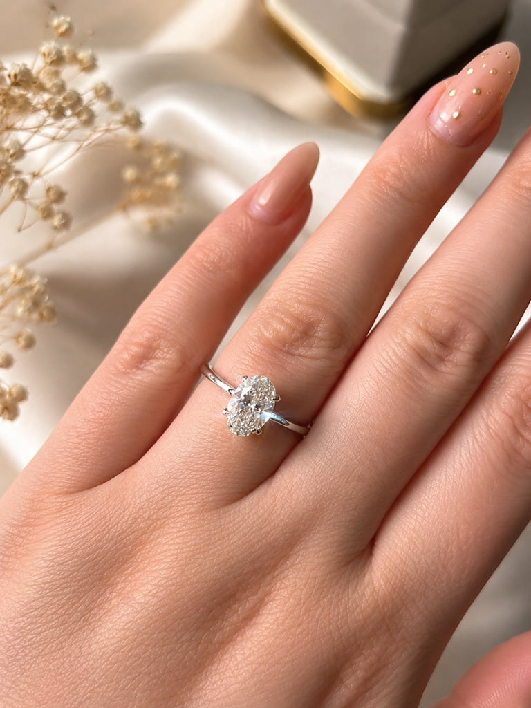 14KT WG LAB GROWN DIAMOND ENGAGEMENT RING Size 7