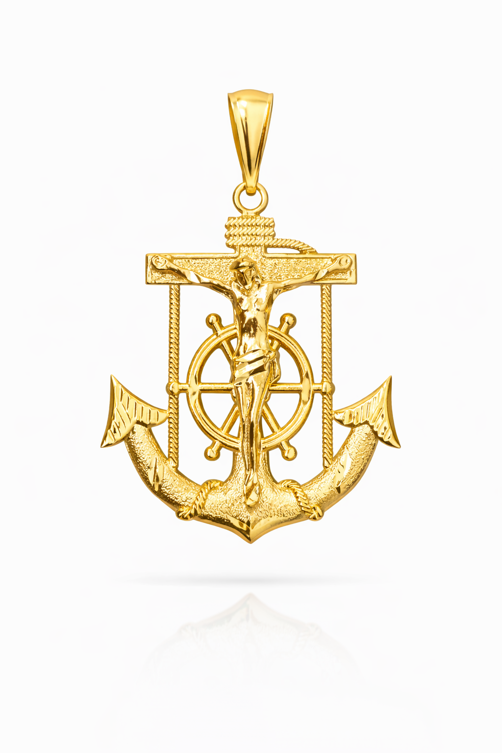10KT YELLOW GOLD ANCHOR PENDANT Size LARGE Weigth 9grs
