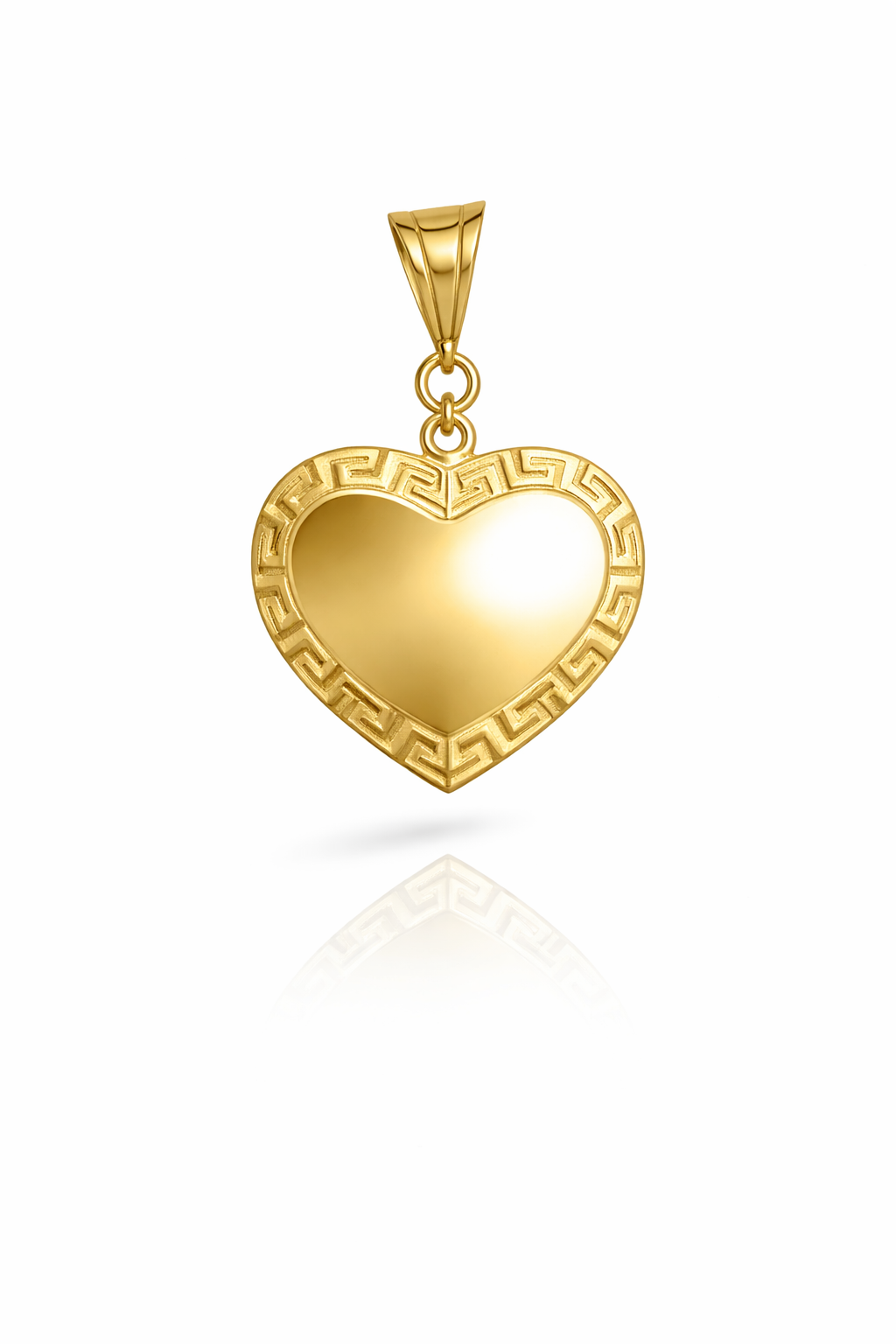 14KT MEDIUM GREEK DESIGN FRAME HEART PENDANT  Weight 3GR