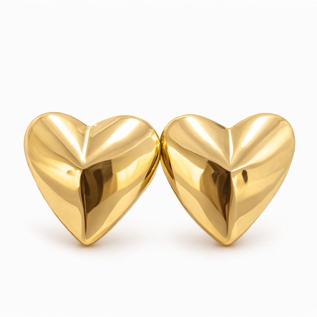 10KT BEAUTIFUL HEART CZ DETAIL EARRINGS Weight 4GR