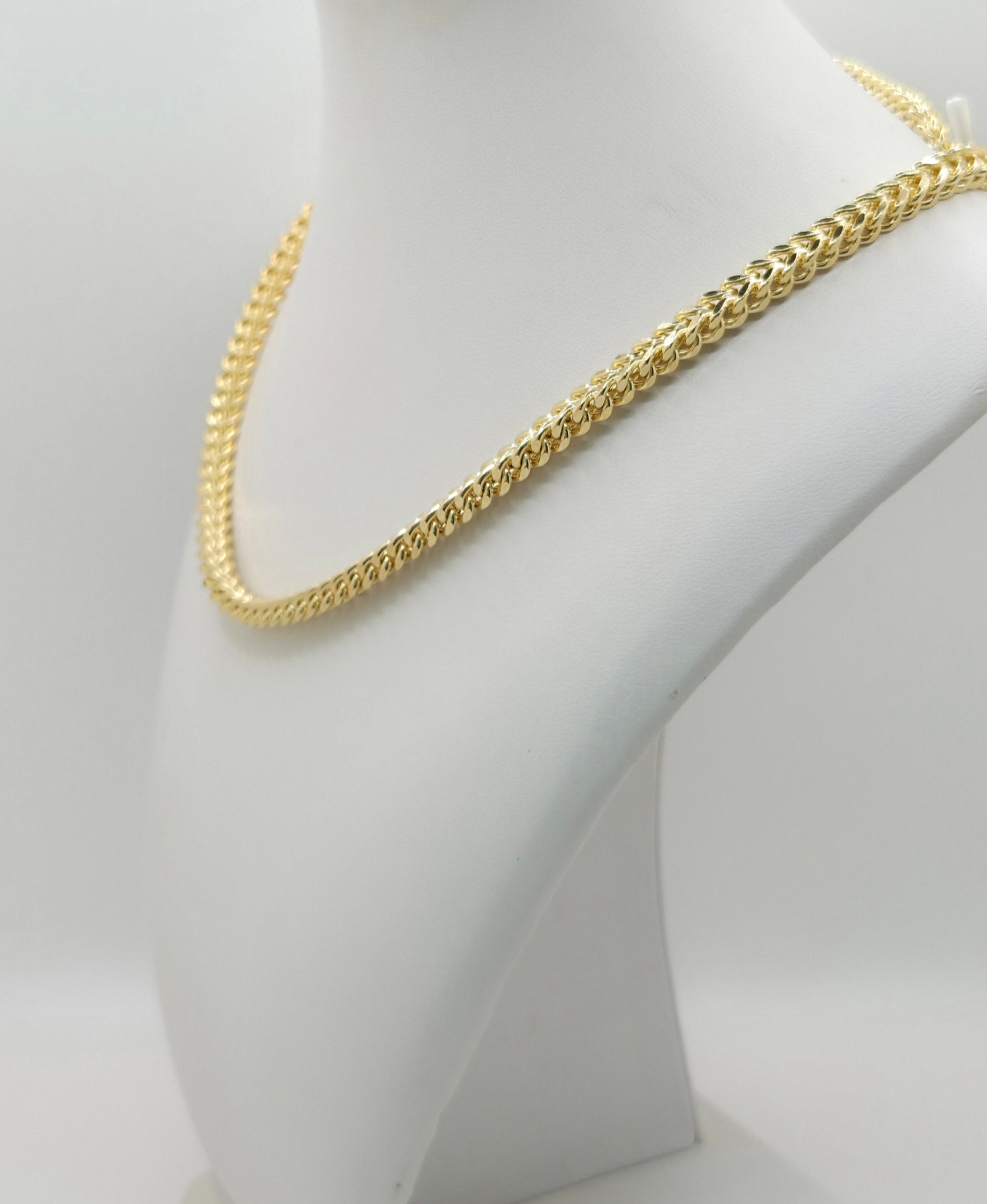 10KT HOLLOW FRANCO CHAIN Size 26INCH 3MM Weight 8.6GR