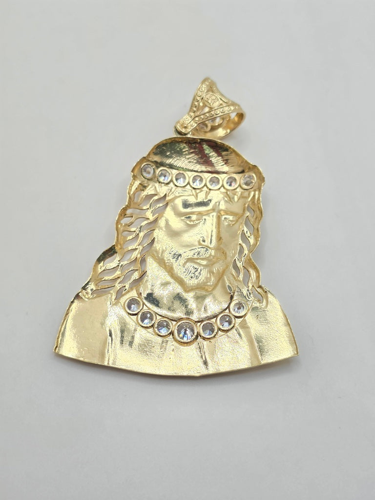 10KT HOLLOW JESUS FACE PENDANT  Weight 14.6GR