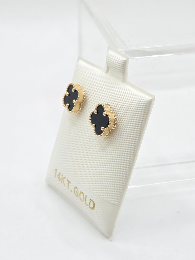 14KT FLOWER EARRINGS Size SMALL Weigth 1.2GR
