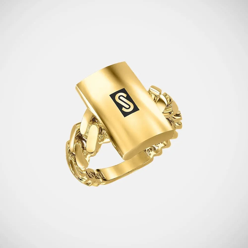 10KT PLAIN MONACO CERTIFIED WOMAN'S RING Size 7-8 Weigth 2.6GR