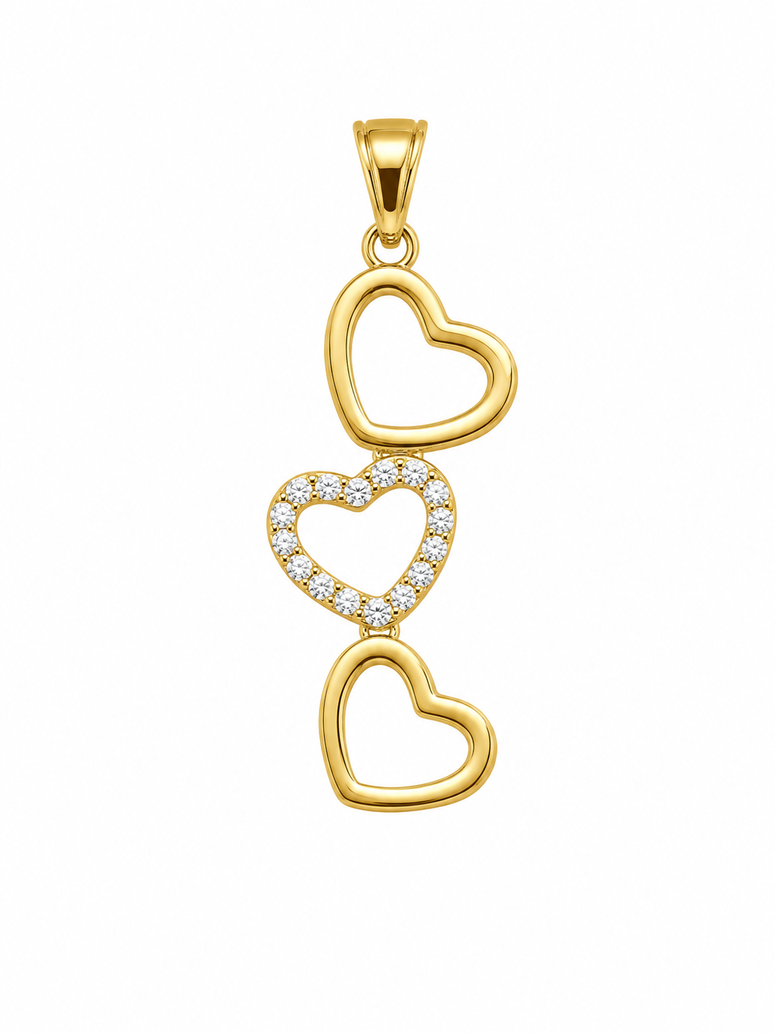 14KT THREE HEART DELICATE PENDANT Weight 1.2GR