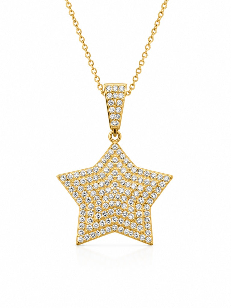 10KT CZ ELEGANT STAR PENDANT Weigth 4.8GR