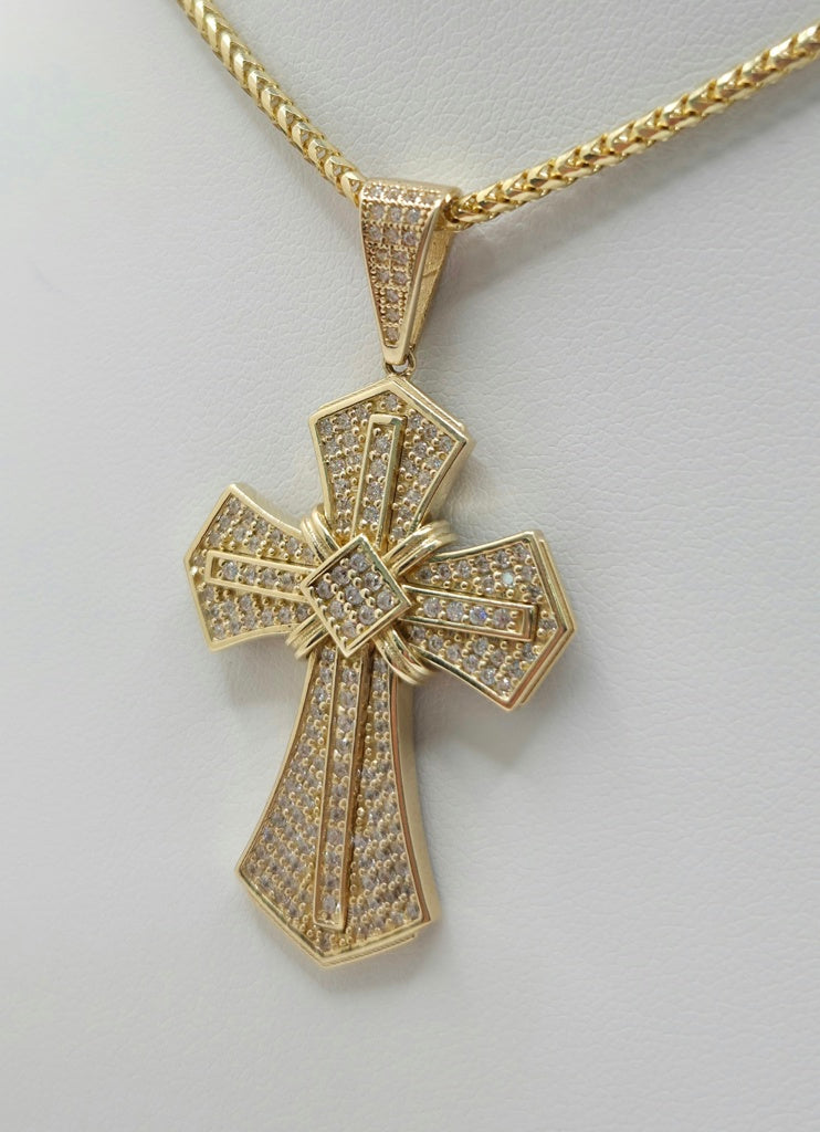 14KT CZ VINTAGE DESIGN CROSS PENDANT Weight 7.7GR