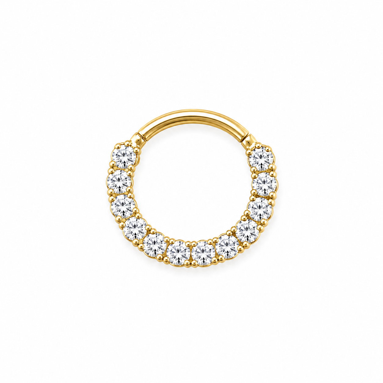 10KT CZ HOOP PIERCING Size S REF-150370/0000