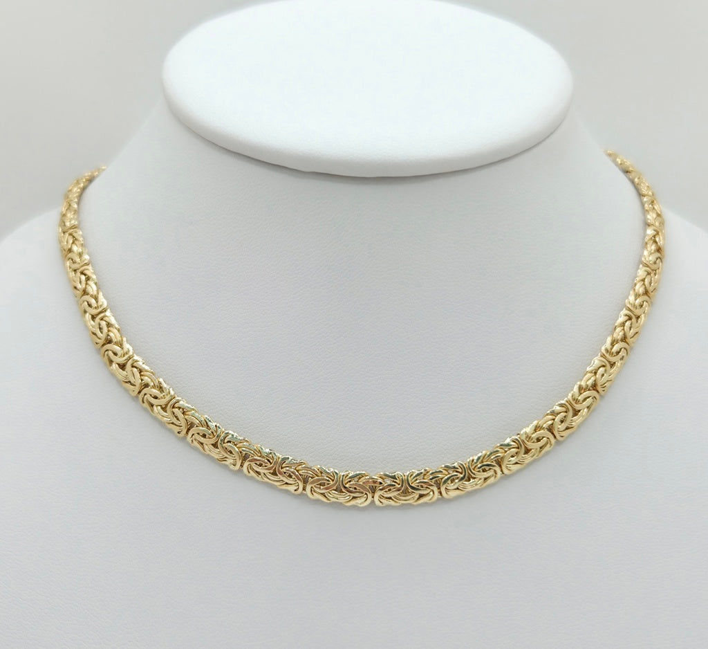 14KT BYZENTINE NECKLACE Size 6MM 20INCH Weight 14.2GR