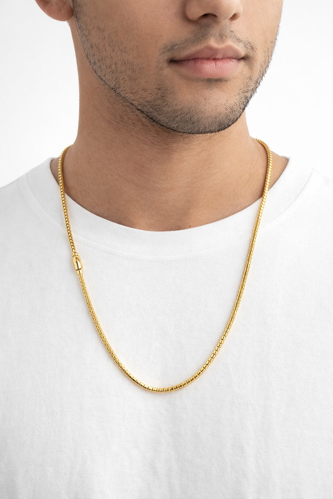 10KT CERTIFIED MONACO BOX CHAIN Size 3MM 22INCH Weight 12.4GR