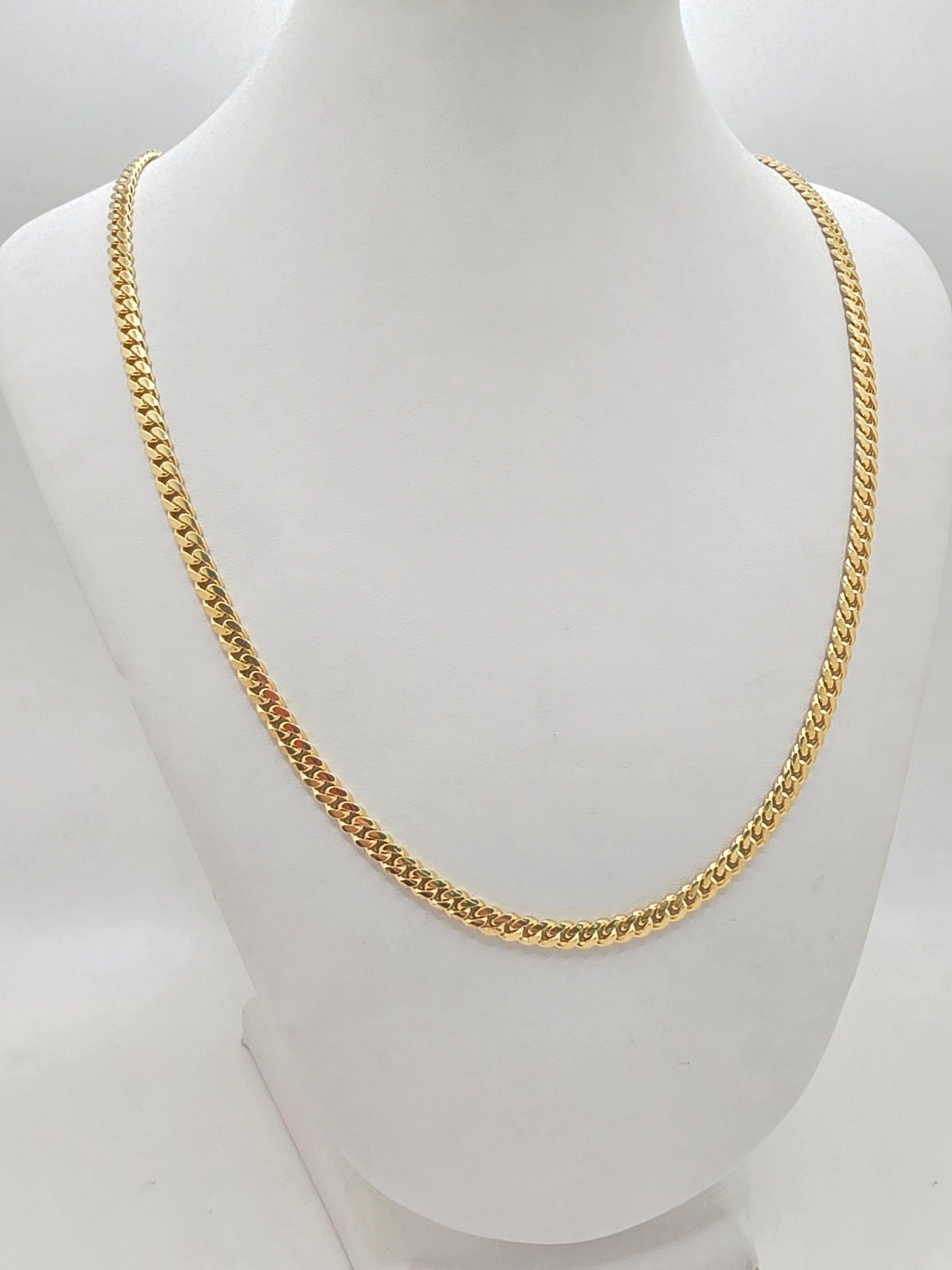 10KT SOLID MIAMI CUBAN CHAIN Size 18INCH 4MM Weight 20.7GR