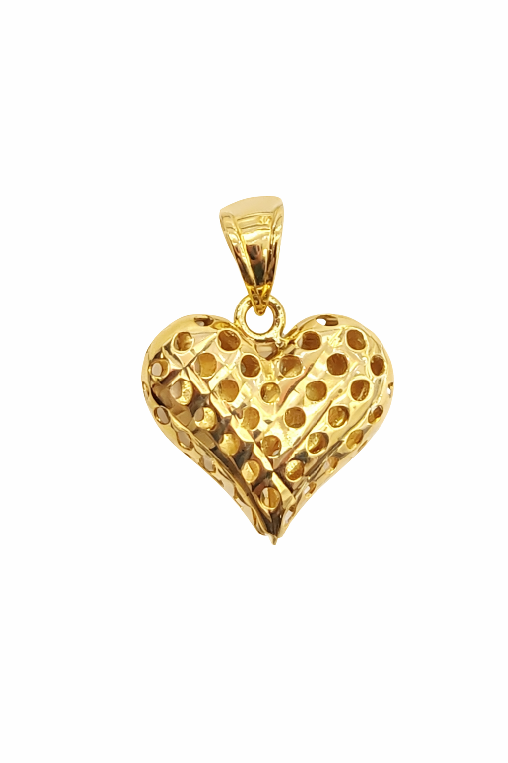 14KT SMALL NET DESIGN HEART PENDANT Size SMALL Weigth 0.8GR