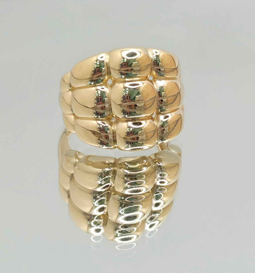 14KT MODERN BIG CORN STYLE RING Size 7 Weight 2.6GR