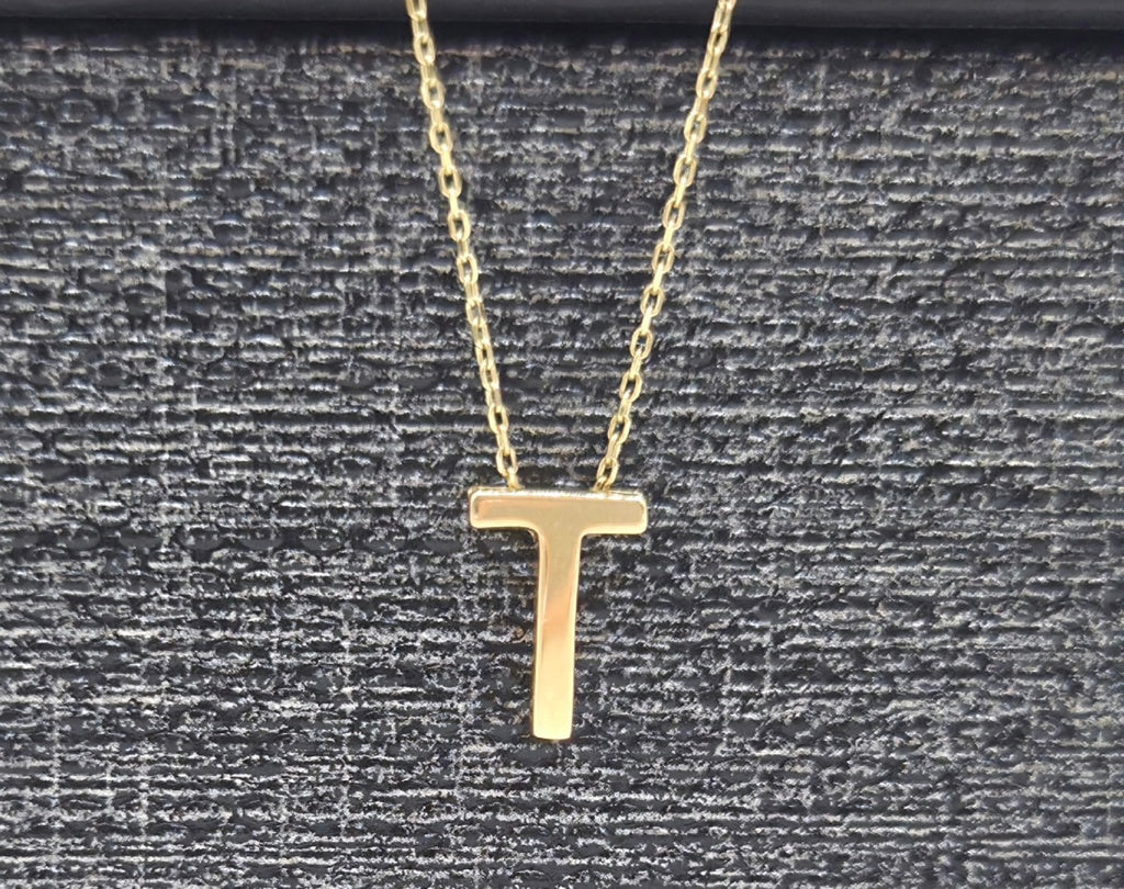 14KT LETTER "T" CHAIN  Size 18INCH Weight 1.45GR
