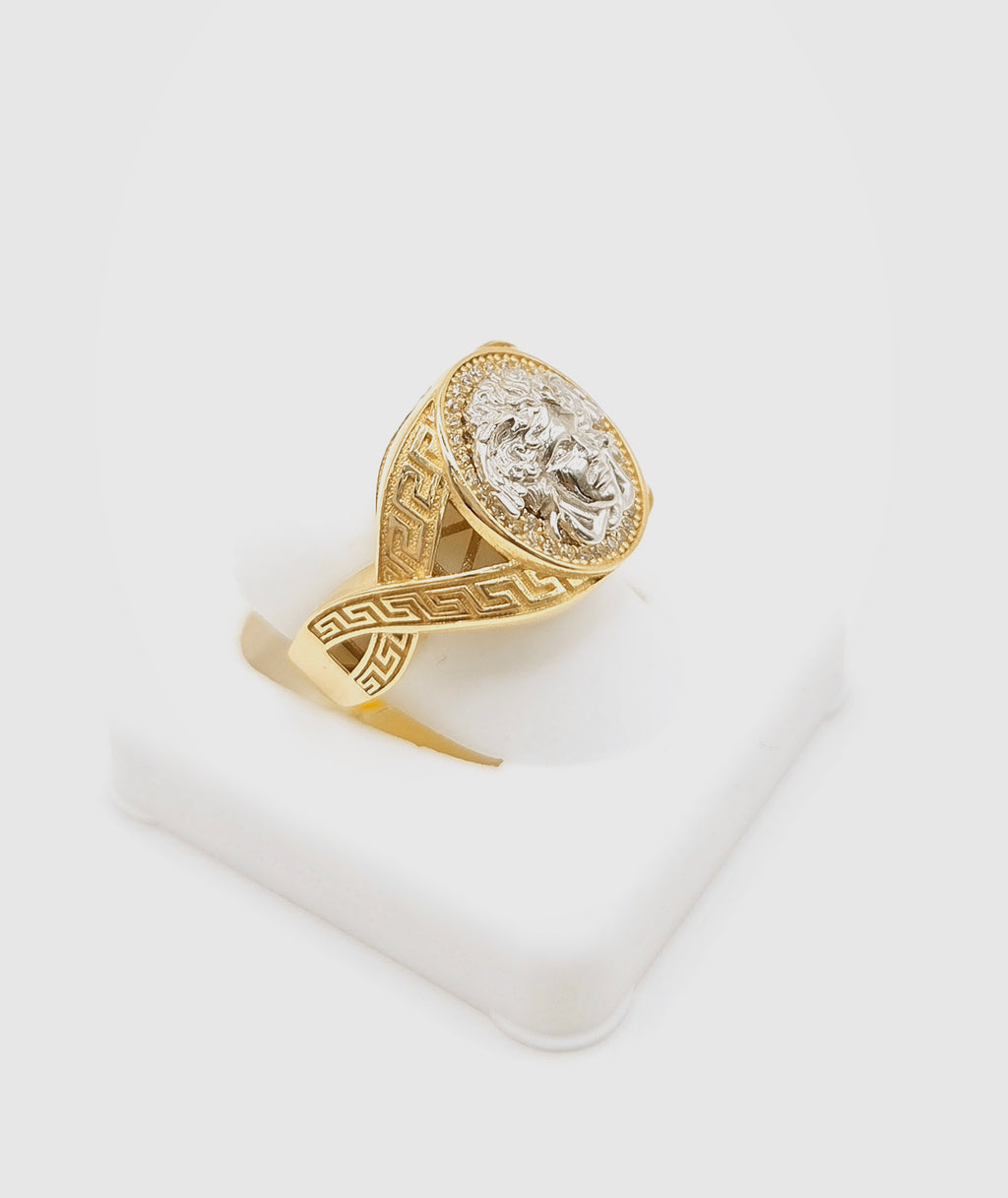 14KT MEDUSA MEN'S RING Size 8.5 Weight 6.3GR