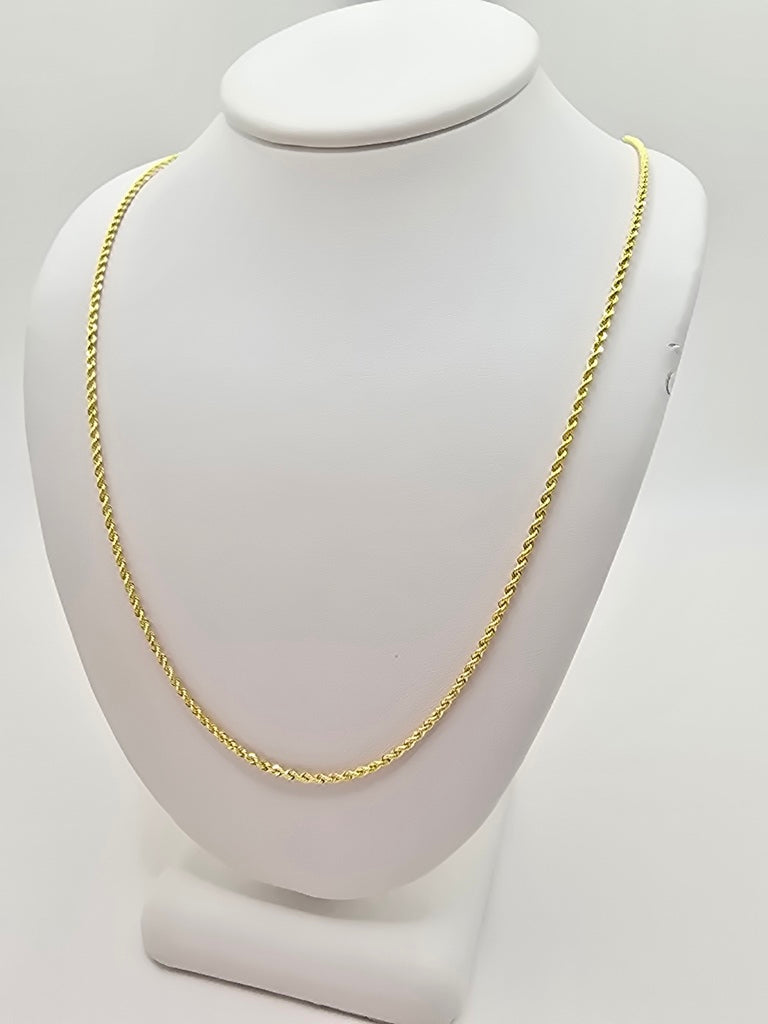 10KT SOLID ROPE CHAIN Size 20INCH 1.5MM Weight 3.2GR