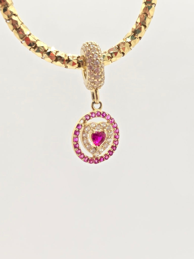 10KT PINK HEART CHARM Weight 1.4GR