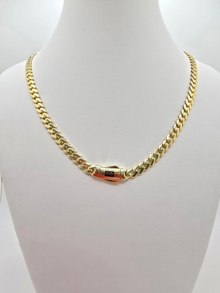 10KT CERTIFIED  PLAIN MONACO CHAIN Size 20INCH 6.5MM Weigth 14.2GR