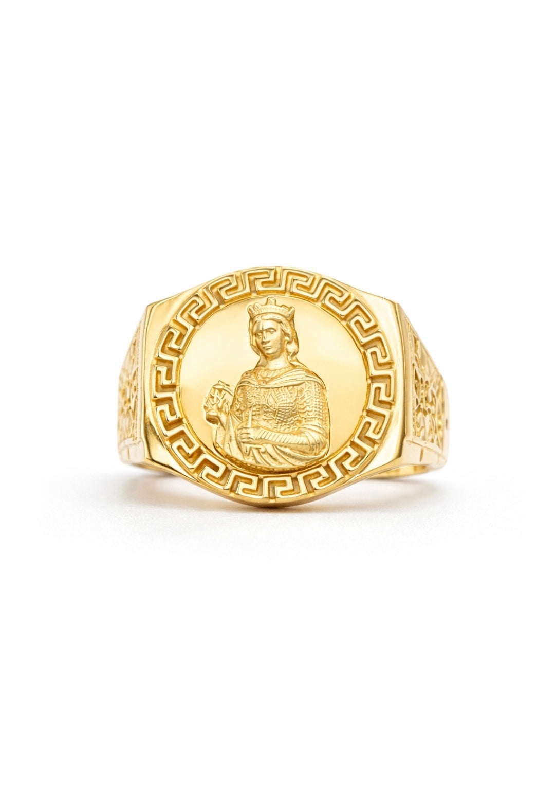 10KT GREEK SILHOUETTE FRAME SANTA BARBARA RING  Size 10 Weigth 5.5GR