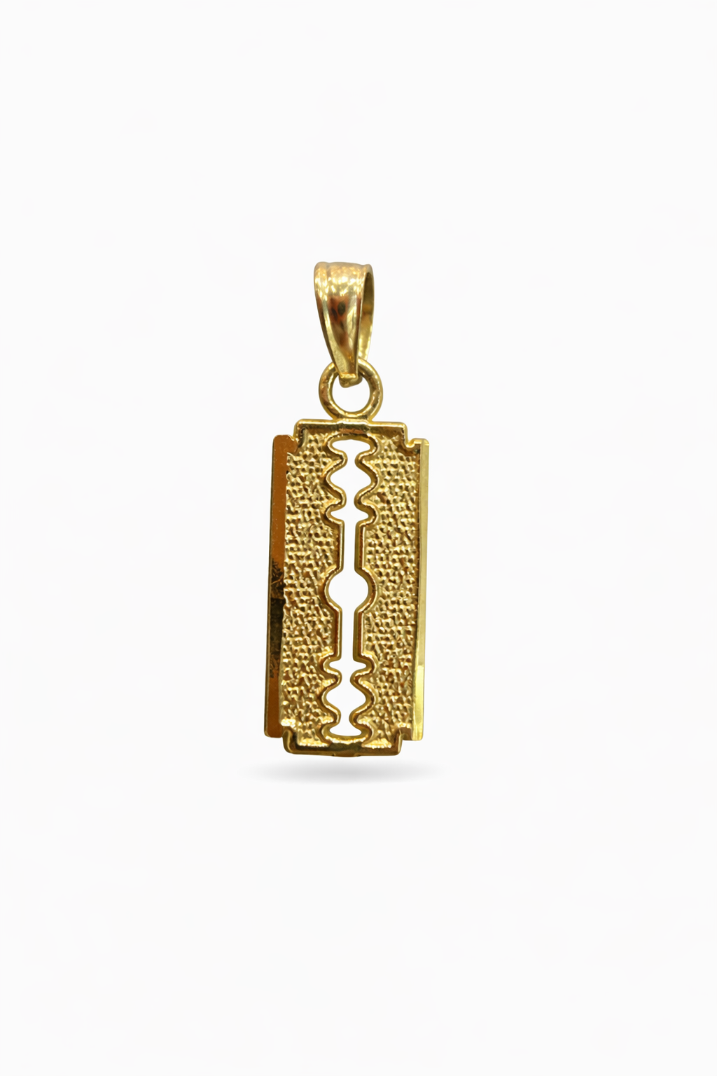 10KT BARBER'S RAZOR BLADE PENDANT Size SMALL Weigth 0.7GR