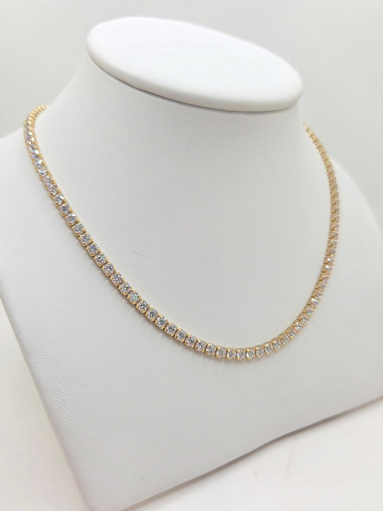 10KT TENNIS NECKLACE CZ Size 23INCH 3.5MM Weight 17.4GR