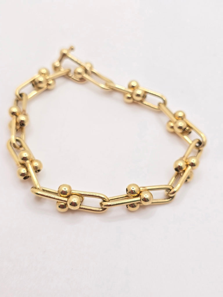 10KT PAPER CLIP BRACELET Size 7INCH 6MM Weight 9.1GR